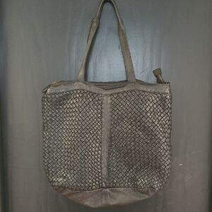 Trades Of Hope Chic Black Woven Leather Tote Bag